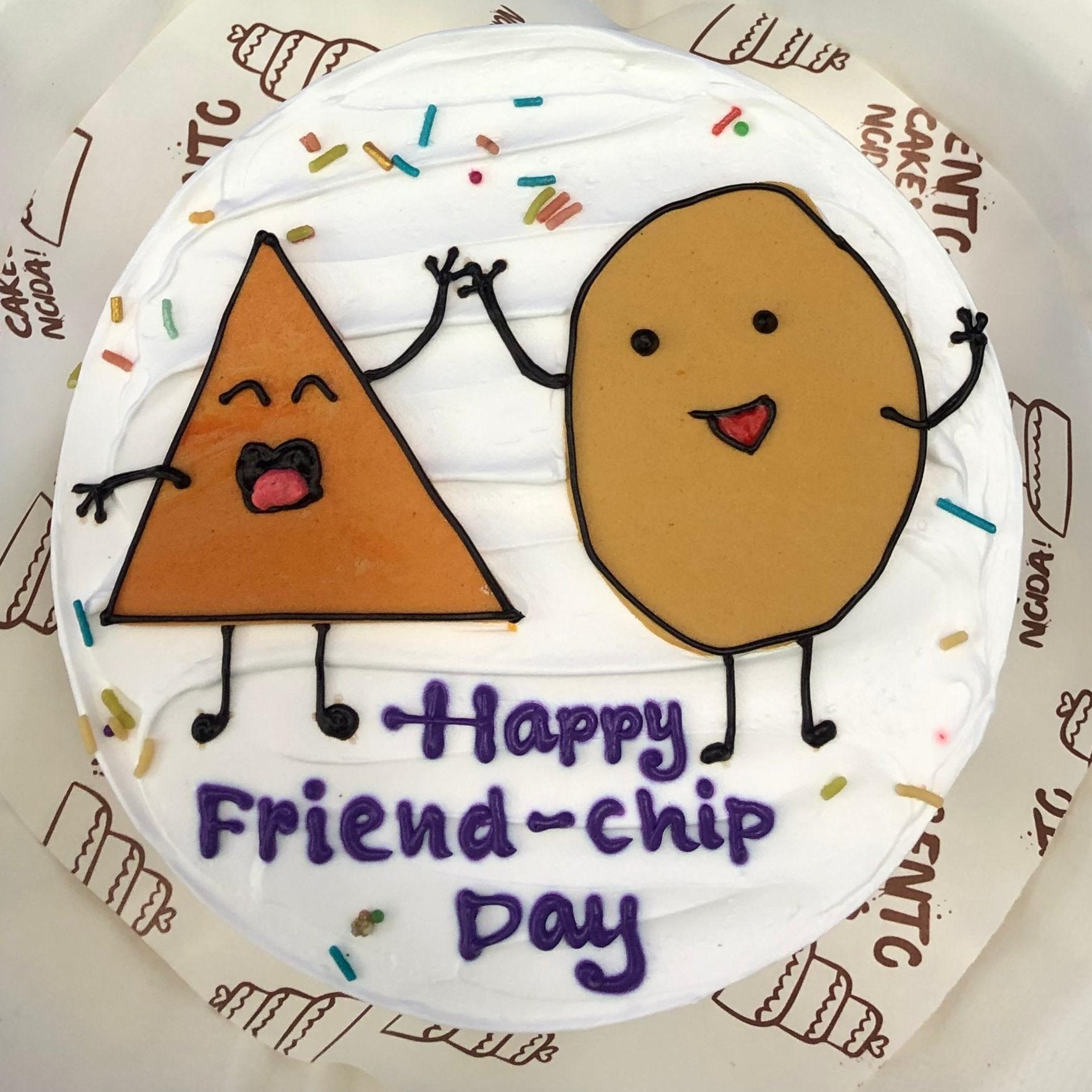 Triangle Circle Friendship Day Cake
