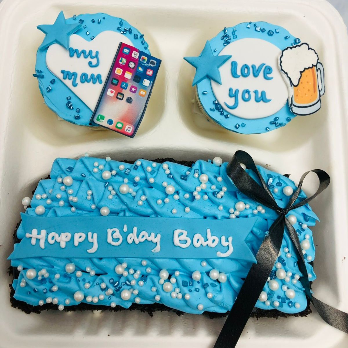 Light Blue Bento Brownie Combo