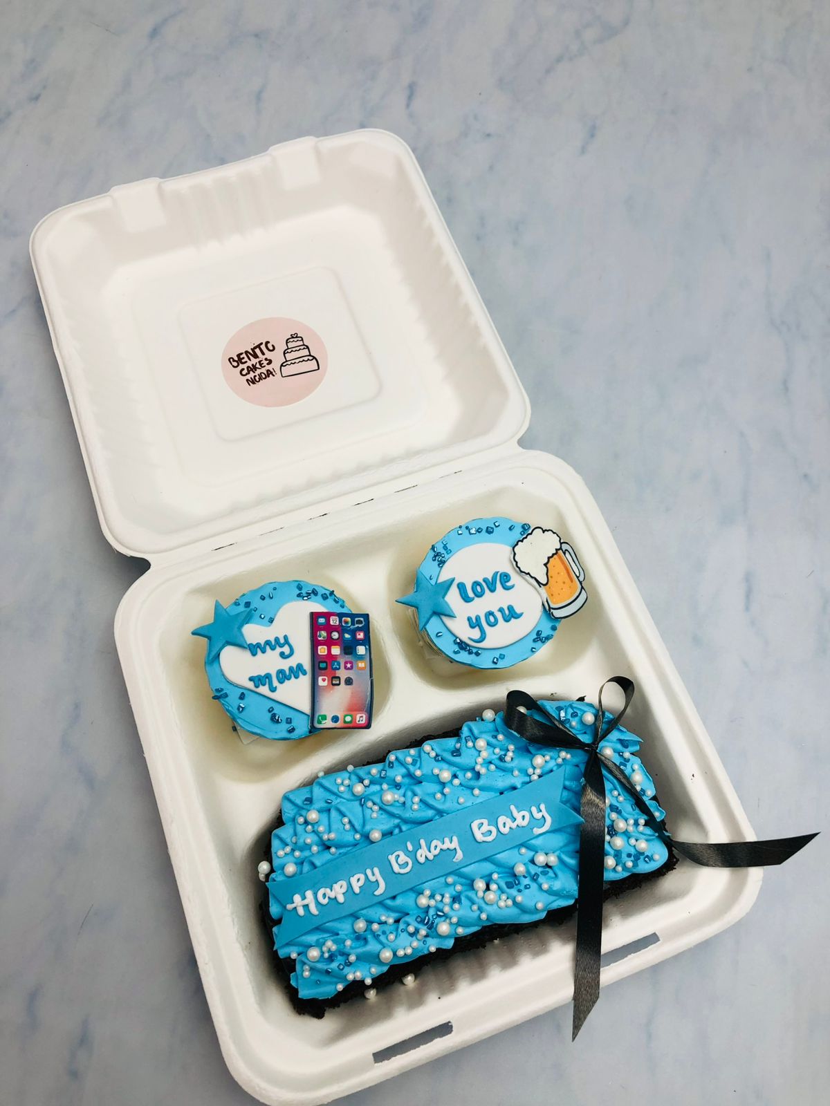 Light Blue Bento Brownie Combo