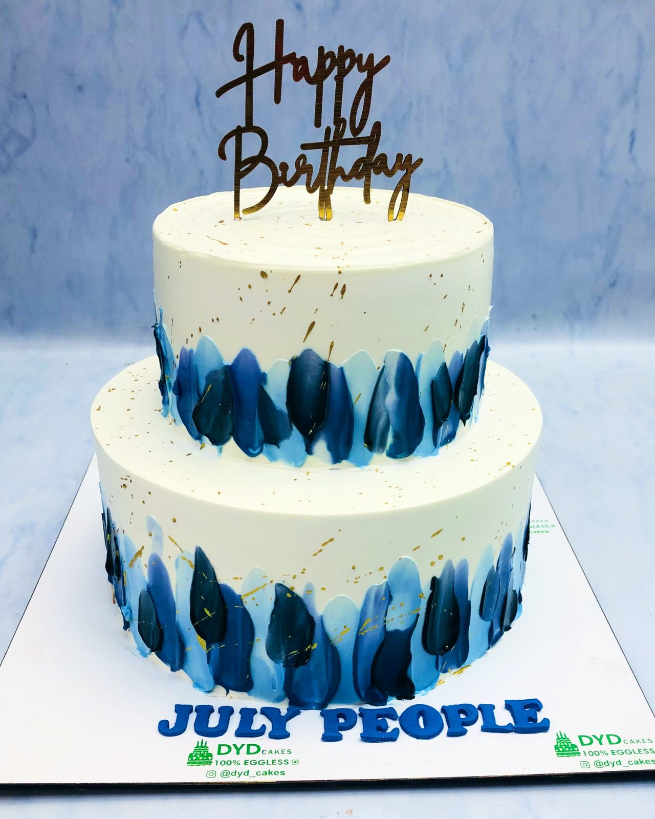 Aesthetic Blue Shades Birthday Cake