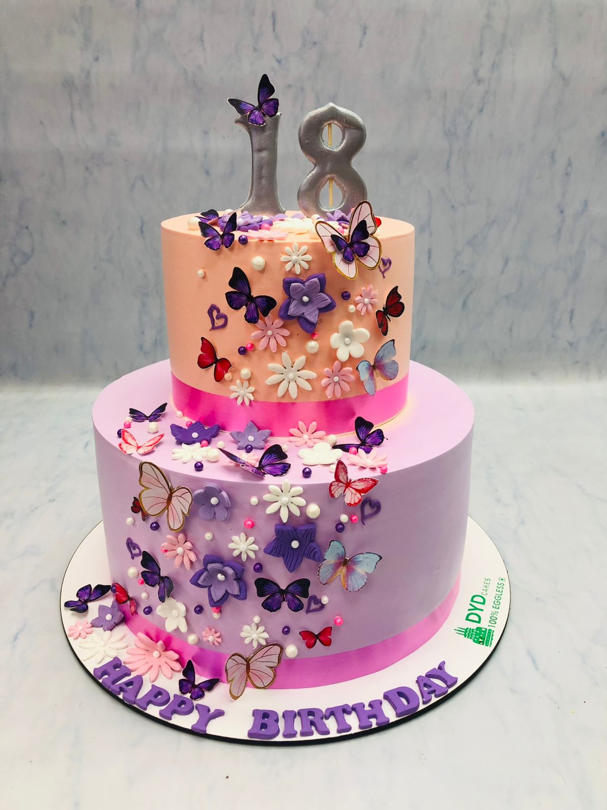 Floral Butterfly Theme Pretty Cake